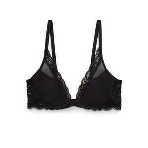 Natori Feathers Plunge bra in black